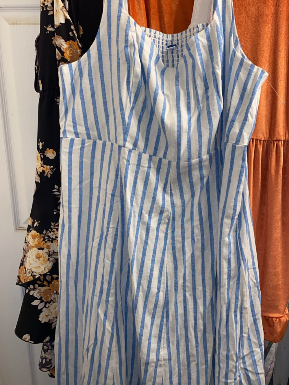 Linen Blue and White Striped Sundress